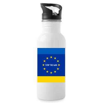 Ukraine - Gourde avec paille intégrée - blanc - Droite