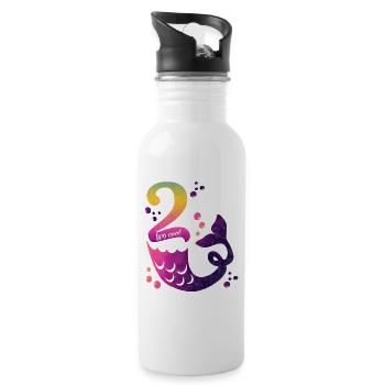 2 Birthday Mermaid - Water bottle with straw - white - Right
