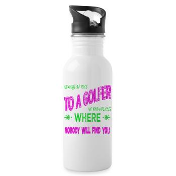 funnygolfgift bday golfing girlsgolf golfcoachgift - Water bottle with straw - white - Right