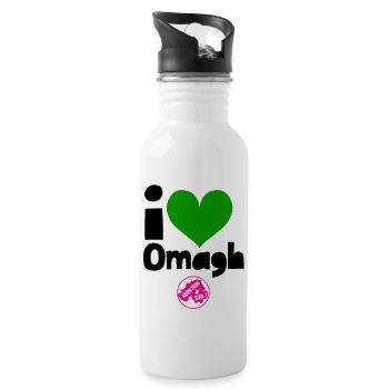 Omagh Tyrone Northern Ireland - Water bottle with straw - white - Right
