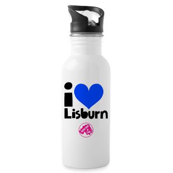Lisburn Northern Ireland - Water bottle with straw - white - Right