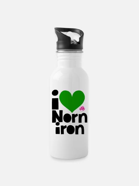 I love Northern Irelanf - Water bottle with straw - white