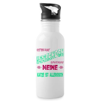 witzig spruch seekatze bday perserkatze lustig - Trinkflasche mit integriertem Trinkhalm - Weiß - Rechts
