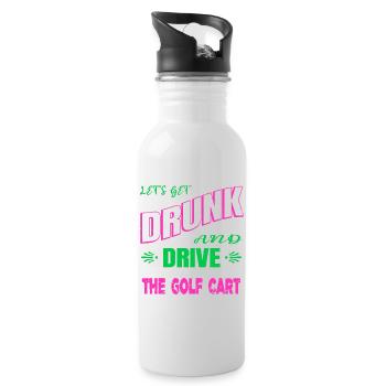 funny animals golfapparel quote golf swing funny - Water bottle with straw - white - Right