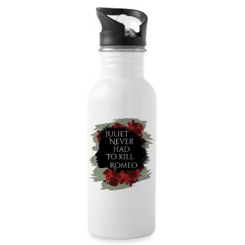 Rose Hathaway quote Juliet never hat to kill Romeo - Water bottle with straw - white - Right