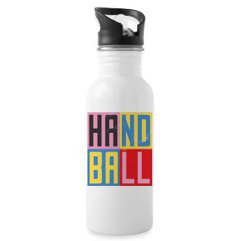 Design Handball - Gourde avec paille intégrée - blanc - Droite