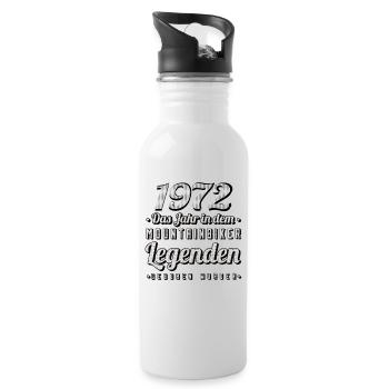 MTB-Mountainbiker 1972 Jahrgang Geburtstag MTB - Trinkflasche mit integriertem Trinkhalm - Weiß - Rechts