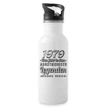 MTB-Mountainbiker 1979 Jahrgang Geburtstag MTB - Trinkflasche mit integriertem Trinkhalm - Weiß - Rechts
