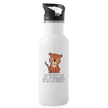 Offizielles Schlafshirt - Süßer Baby Tiger - Trinkflasche mit integriertem Trinkhalm - Weiß - Rechts