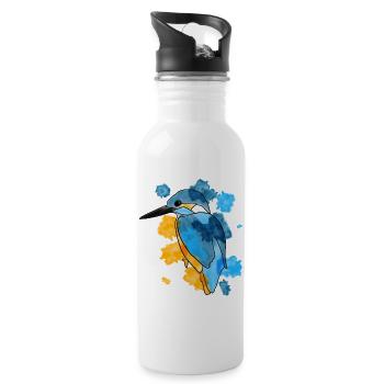 Eisvogel - Trinkflasche mit integriertem Trinkhalm - Weiß - Rechts