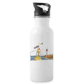 The Breton seagull - Water bottle with straw - white - Right