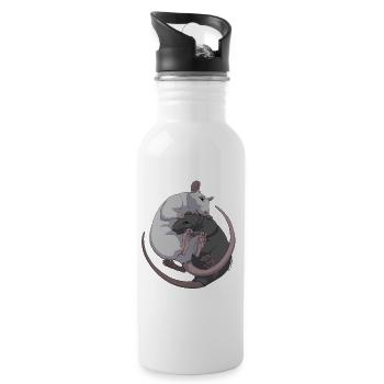 Sei immer du selbst außer du kannst eine Ratte sei - Trinkflasche mit integriertem Trinkhalm - Weiß - Rechts