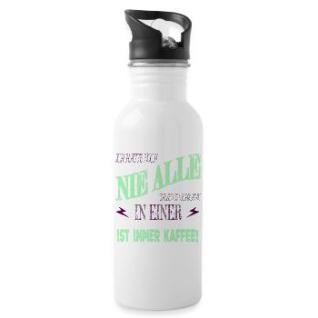 arbeiten kaffeetasse arbeitskollege becher montag - Trinkflasche mit integriertem Trinkhalm - Weiß - Rechts