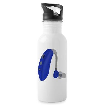 A Blue Hearing Aid - Water bottle with straw - white - Right