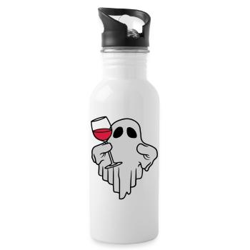Wine Drinking Spirit Comic - Water bottle with straw - white - Right