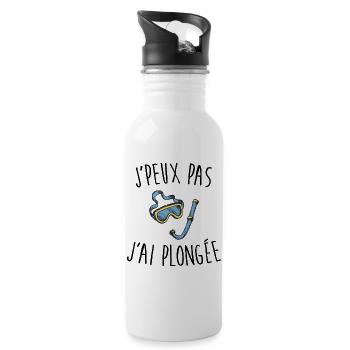 J'peux pas j'ai plongée - Gourde avec paille intégrée - blanc - Droite