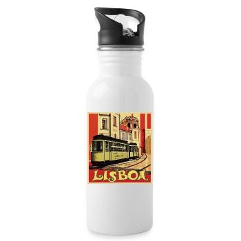 Lisboa Tram - Water bottle with straw - white - Right