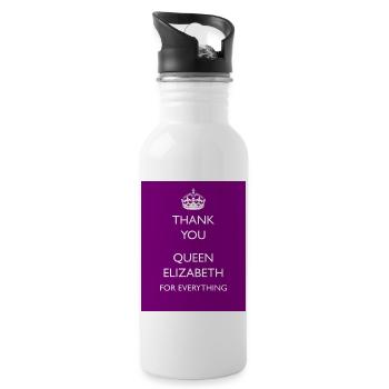 Queen Elizabeth - Water bottle with straw - white - Right