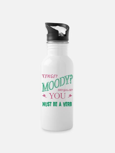 birthday present editor sayings birthday literary - Water bottle with straw - white