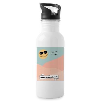 Sommer zu jeder Jahreszeit ! - Trinkflasche mit integriertem Trinkhalm - Weiß - Rechts