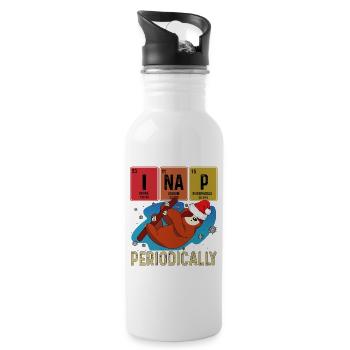 I Nap periodically funny science sloths lovers - Trinkflasche mit integriertem Trinkhalm - Weiß - Rechts