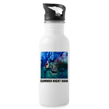 Sommernacht Regen Flügel Tropfen - Trinkflasche mit integriertem Trinkhalm - Weiß - Rechts