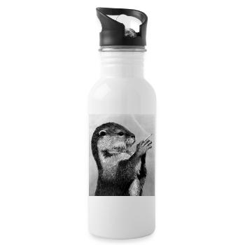 Loutre fumeuse - Gourde avec paille intégrée - blanc - Droite