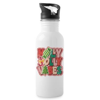 Jolly Holiday Bubbles Christmas - Water bottle with straw - white - Right