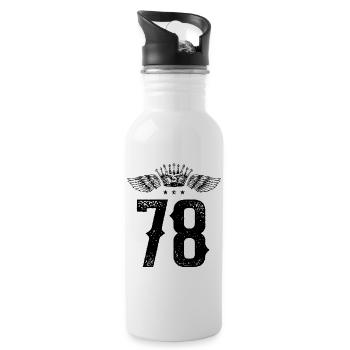 78 Number crown - Water bottle with straw - white - Right
