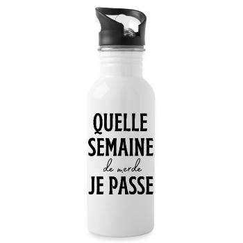 Quelle semaine de merde je passe - Gourde avec paille intégrée - blanc - Droite