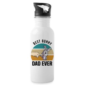 Rabbit lovers - Water bottle with straw - white - Right