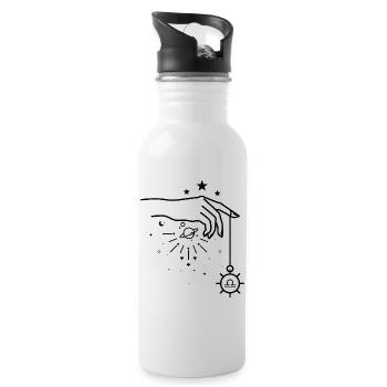 Waage Tierkreis-Astrologie - Trinkflasche mit integriertem Trinkhalm - Weiß - Rechts