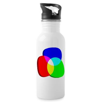 Roues chromatiques RGB excentriques - Gourde avec paille intégrée - blanc - Droite