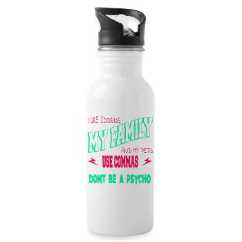 Writing Drive Reading Statement Book Author Blog - Water bottle with straw - white - Right