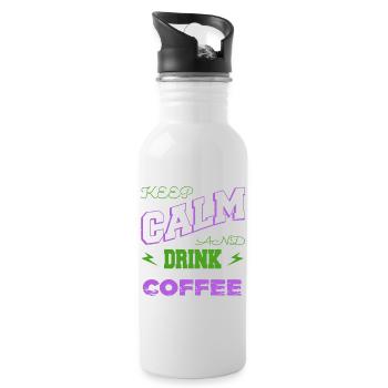 funny sayings birthday present tired drinking - Trinkflasche mit integriertem Trinkhalm - Weiß - Rechts