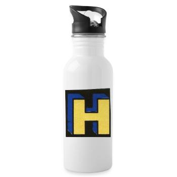 Buchstabe H - Trinkflasche mit integriertem Trinkhalm - Weiß - Rechts