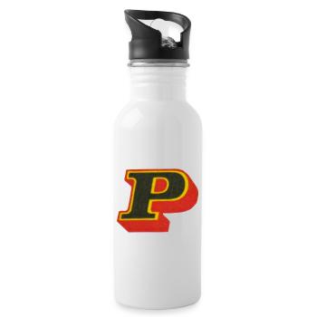 P - Trinkflasche mit integriertem Trinkhalm - Weiß - Rechts