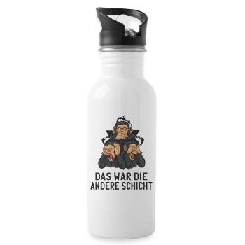Lustige Sprüche Arbeitskollegen Das war die andere - Trinkflasche mit integriertem Trinkhalm - Weiß - Rechts