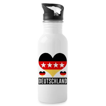 Deutschland Fußball - Trinkflasche mit integriertem Trinkhalm - Weiß - Rechts