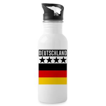 Coupe du monde en Allemagne - Gourde avec paille intégrée - blanc - Droite