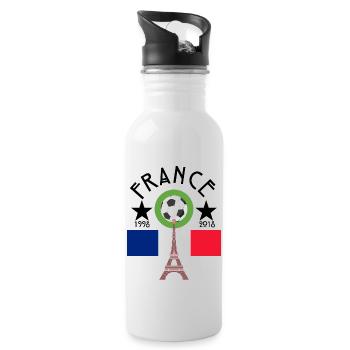 France coupe du monde - Gourde avec paille intégrée - blanc - Droite