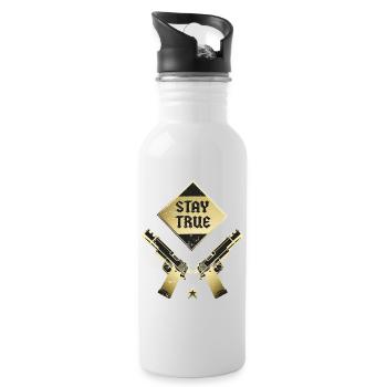 Stay true to yourself - Water bottle with straw - white - Right