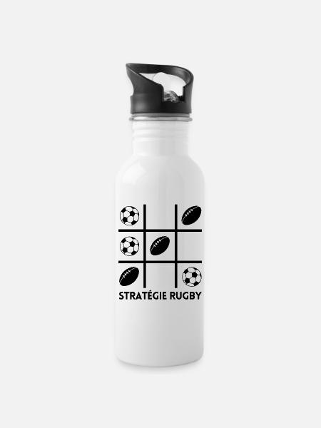rugby, rugby sport, rugby humour - Gourde avec paille intégrée - blanc