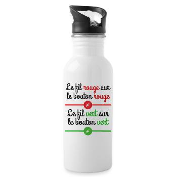 septième compagnie, 7ème compagnie, film culte - Gourde avec paille intégrée - blanc - Droite