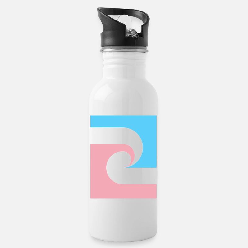 Trans - Trinkflasche mit integriertem Trinkhalm - Weiß