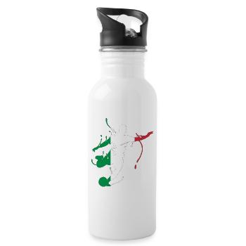 Italy World Cup Flag Football - Water bottle with straw - white - Right