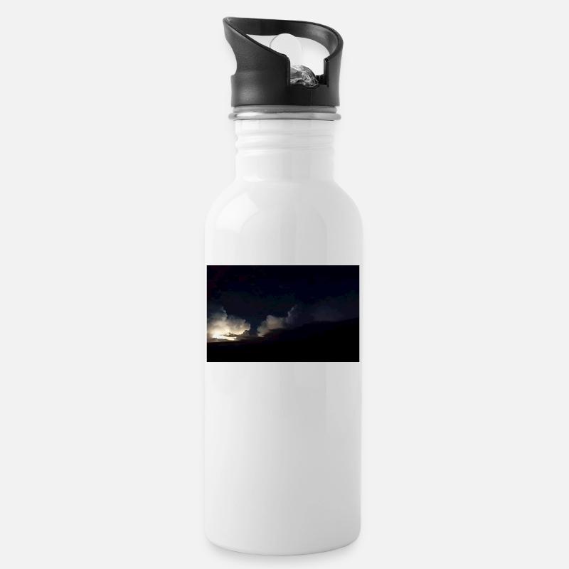 Orages la nuit - Gourde avec paille intégrée - blanc