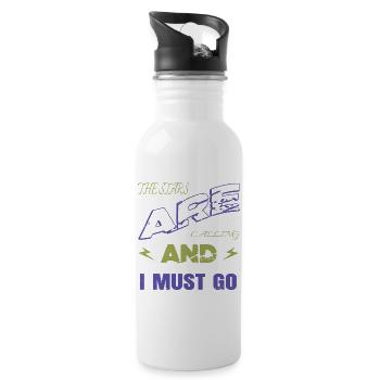 birthday present idea physics astronomy space ship - Trinkflasche mit integriertem Trinkhalm - Weiß - Rechts