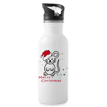 Merry Christmas, Advent - Water bottle with straw - white - Right