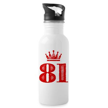 81 Number crown - Water bottle with straw - white - Right